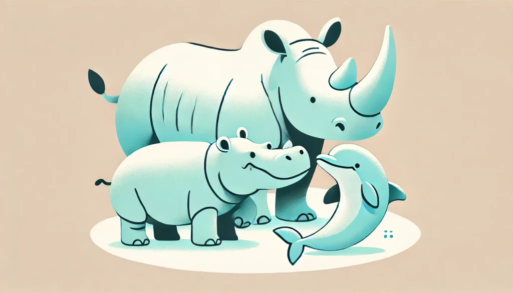 犀牛似馬；河馬似牛；海豚似豚？